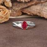 Unique, Luxurious Twisted 4-Prong Oval Cut Ruby Engagement Ring - Additional view