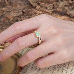 Unique, Luxurious Twisted 4-Prong Oval Cut Fire Opal Engagement Ring - Additional view