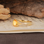 Unique, Luxurious Twisted 4-Prong Oval Cut Citrine Engagement Ring - Additional view