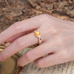 Unique, Luxurious Twisted 4-Prong Oval Cut Citrine Engagement Ring - Additional view