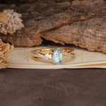 Unique, Luxurious Twisted 4-Prong Oval Cut Moss Agate Engagement Ring - Additional view