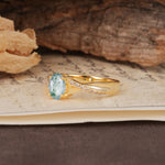 Unique, Luxurious Twisted 4-Prong Oval Cut Moss Agate Engagement Ring - Additional view