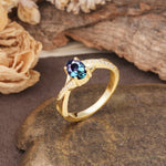 Unique, Luxurious Twisted 4-Prong Oval Cut Alexandrite Engagement Ring - Additional view