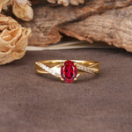 Unique, Luxurious Twisted 4-Prong Oval Cut Ruby Engagement Ring - Additional view