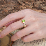 Unique, Luxurious Twisted 4-Prong Oval Cut Peridot Engagement Ring - Additional view