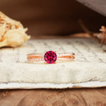 Simple 4-Prong Round Cut Ruby Engagement Ring - Additional view