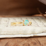 Simple 4-Prong Round Cut Fire Opal Engagement Ring - Additional view