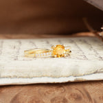 Simple 4-Prong Round Cut Citrine Engagement Ring - Additional view