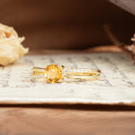 Simple 4-Prong Round Cut Citrine Engagement Ring - Additional view