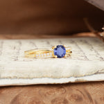 Simple 4-Prong Round Cut Tanzanite Engagement Ring - Additional view