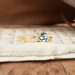Simple 4-Prong Round Cut Moss Agate Engagement Ring - Additional view