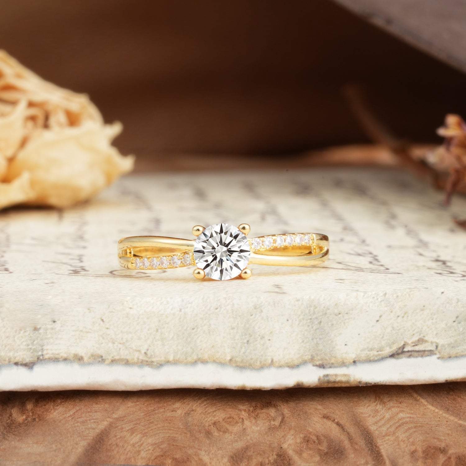 Simple 4-Prong Round Cut Lab Diamond Engagement Ring - Additional view