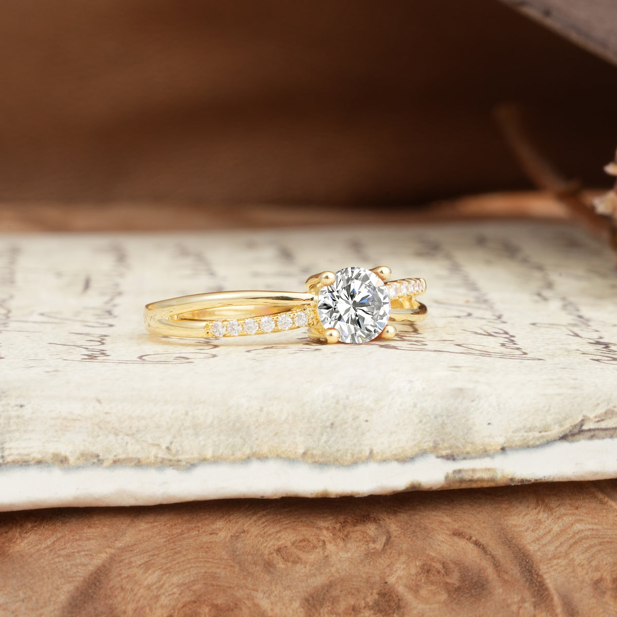 Simple 4-Prong Round Cut Lab Diamond Engagement Ring - Additional view