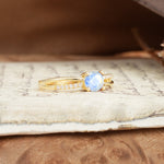 Simple 4-Prong Round Cut Moonstone Engagement Ring - Additional view