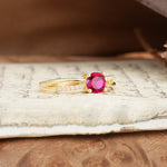 Simple 4-Prong Round Cut Ruby Engagement Ring - Additional view