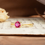 Simple 4-Prong Round Cut Ruby Engagement Ring - Additional view