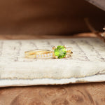 Simple 4-Prong Round Cut Peridot Engagement Ring - Additional view