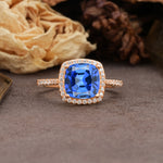 Classic Luxury 4-Prong Princess Cut Sapphire Engagement Ring - Additional view