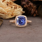 Classic Luxury 4-Prong Princess Cut Tanzanite Engagement Ring - Additional view