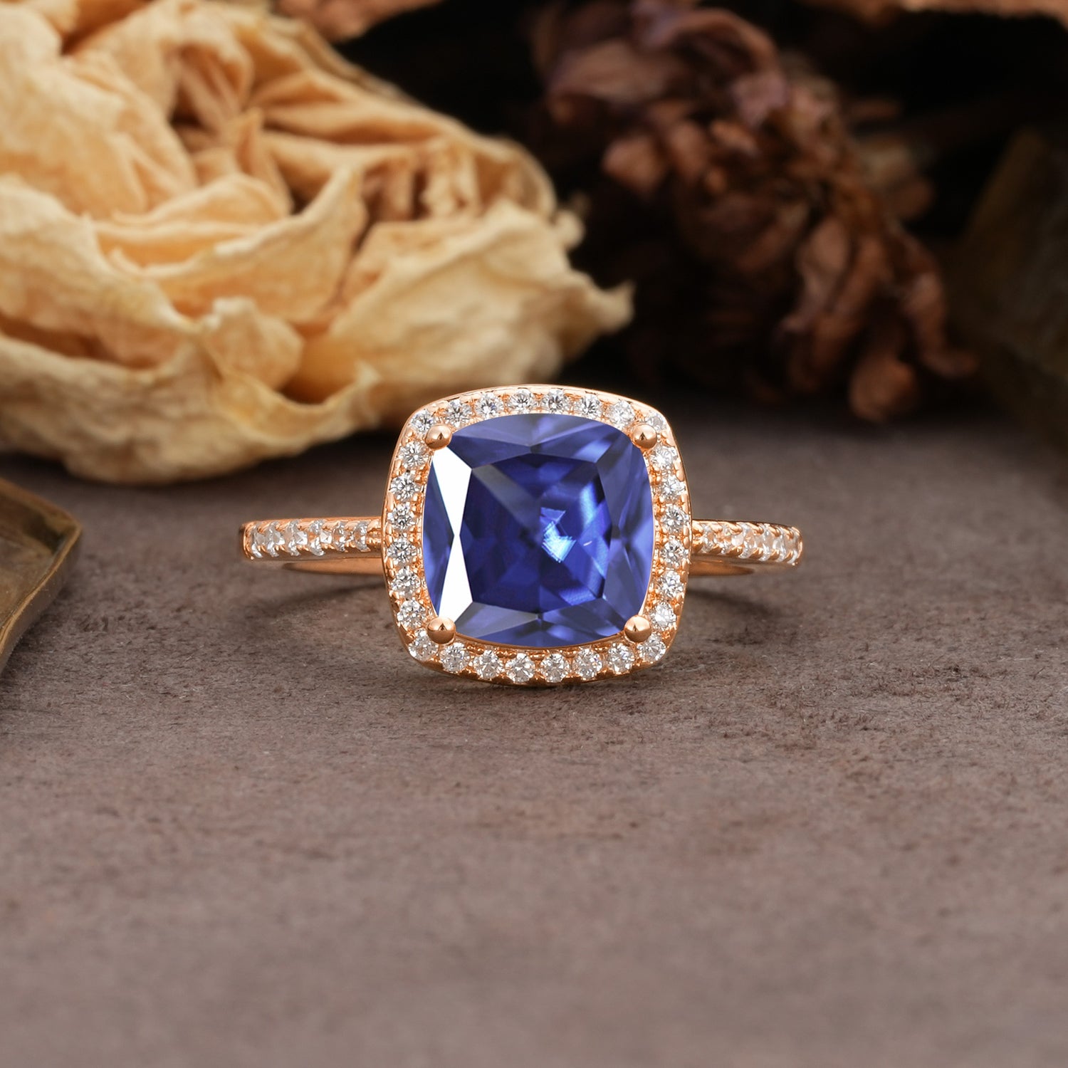 Classic Luxury 4-Prong Princess Cut Tanzanite Engagement Ring - Additional view