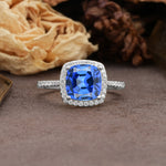 Classic Luxury 4-Prong Princess Cut Sapphire Engagement Ring - Additional view