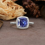 Classic Luxury 4-Prong Princess Cut Tanzanite Engagement Ring - Additional view