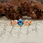 Unique, Luxurious, Twisted-Cross 4-Prong Round Cut Alexandrite Engagement Ring - Additional view
