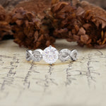 Unique, Luxurious, Twisted-Cross 4-Prong Round Cut Moissanite Engagement Ring - Additional view
