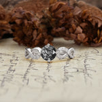 Unique, Luxurious, Twisted-Cross 4-Prong Round Cut Black Rutilated Quartz Engagement Ring - Additional view