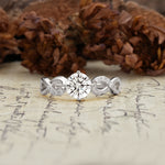 Unique, Luxurious, Twisted-Cross 4-Prong Round Cut Lab Diamond Engagement Ring - Additional view