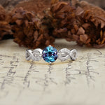 Unique, Luxurious, Twisted-Cross 4-Prong Round Cut Alexandrite Engagement Ring - Additional view