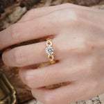 Unique, Luxurious, Twisted-Cross 4-Prong Round Cut Moissanite Engagement Ring - Additional view