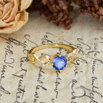 Unique, Luxurious, Twisted-Cross 4-Prong Round Cut Sapphire Engagement Ring - Additional view