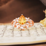 Natural Inspiration Luxury 3-Prong Pear Cut Citrine Engagement Ring - Additional view