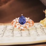 Natural Inspiration Luxury 3-Prong Pear Cut Tanzanite Engagement Ring - Additional view