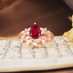 Natural Inspiration Luxury 3-Prong Pear Cut Ruby Engagement Ring - Additional view