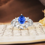 Natural Inspiration Luxury 3-Prong Pear Cut Sapphire Engagement Ring - Additional view