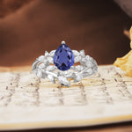 Natural Inspiration Luxury 3-Prong Pear Cut Tanzanite Engagement Ring - Additional view
