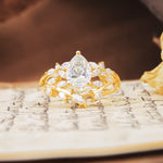 Natural Inspiration Luxury 3-Prong Pear Cut Moissanite Engagement Ring - Additional view