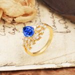 Natural Inspiration Luxury 3-Prong Pear Cut Sapphire Engagement Ring - Additional view