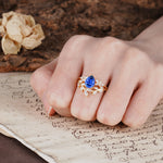 Natural Inspiration Luxury 3-Prong Pear Cut Sapphire Engagement Ring - Additional view