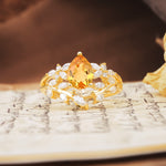 Natural Inspiration Luxury 3-Prong Pear Cut Citrine Engagement Ring - Additional view