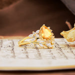 Natural Inspiration Luxury 3-Prong Pear Cut Citrine Engagement Ring - Additional view