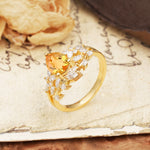 Natural Inspiration Luxury 3-Prong Pear Cut Citrine Engagement Ring - Additional view