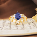Natural Inspiration Luxury 3-Prong Pear Cut Tanzanite Engagement Ring - Additional view