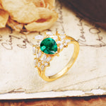 Natural Inspiration Luxury 3-Prong Pear Cut Emerald Engagement Ring - Additional view