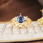 Natural Inspiration Luxury 3-Prong Pear Cut Alexandrite Engagement Ring - Additional view