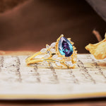 Natural Inspiration Luxury 3-Prong Pear Cut Alexandrite Engagement Ring - Additional view