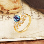 Natural Inspiration Luxury 3-Prong Pear Cut Alexandrite Engagement Ring - Additional view