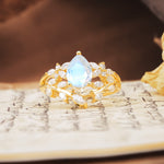 Natural Inspiration Luxury 3-Prong Pear Cut Moonstone Engagement Ring - Additional view